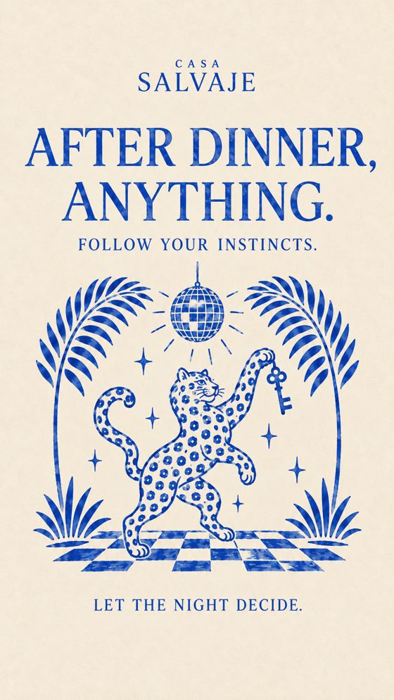 Ilustración azul: After dinner, anything