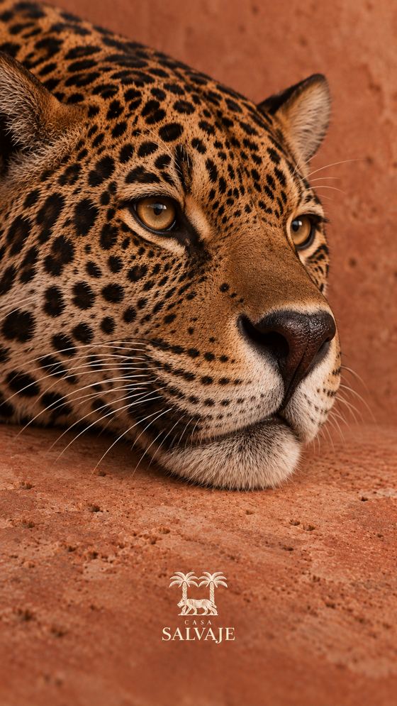 Cabeza de jaguar sobre terracota