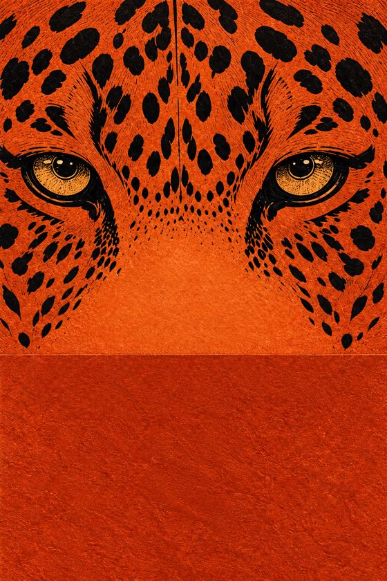 Ojos de leopardo sobre naranja
