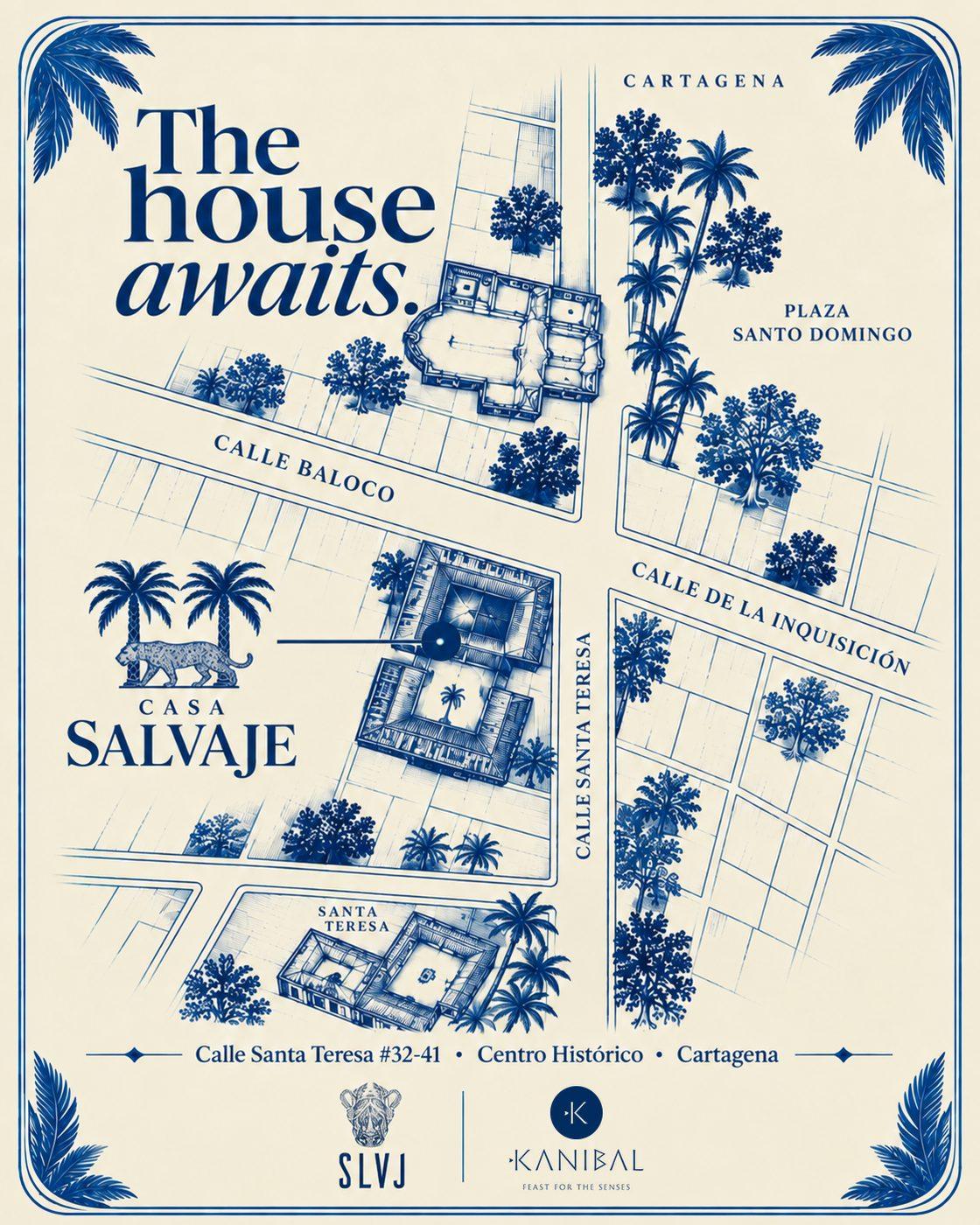 Mapa ilustrado del Centro Histórico de Cartagena alrededor de la Plaza Santo Domingo