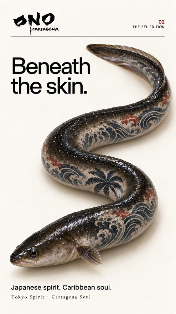 Anguila tatuada con olas: the eel edition