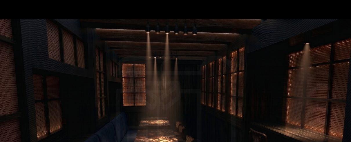 Render de ONO Cartagena: la barra bajo las vigas de madera